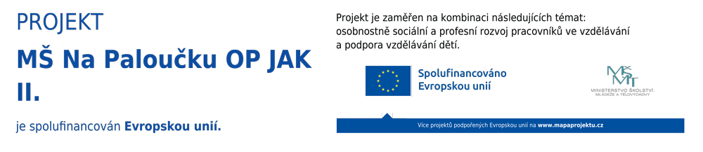 Projekt MŠ Na Paloučku OP JAK II. je spolufinancován Evropskou unií.